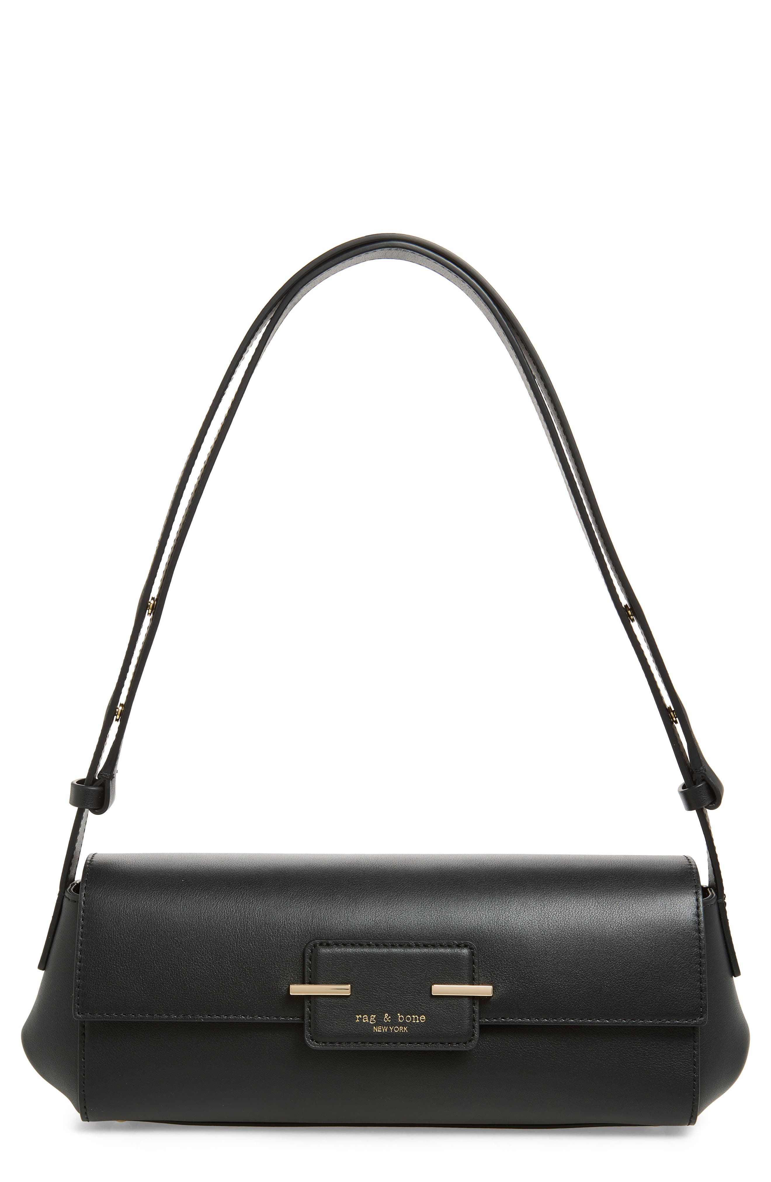 rag & bone Realm East/West Flap Bag, Main, color, Black