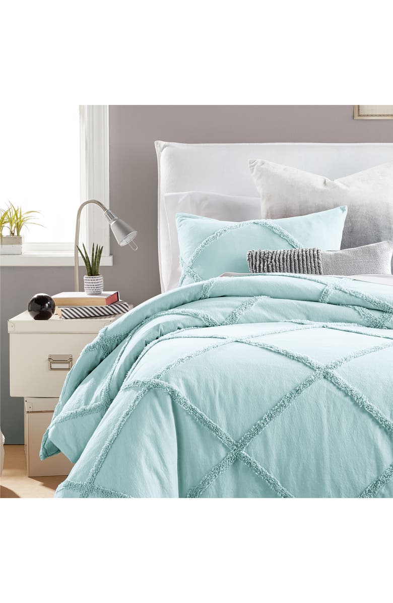 PERI HOME KIDS Chenille Lattice Comforter & Sham Set, Main, color, 