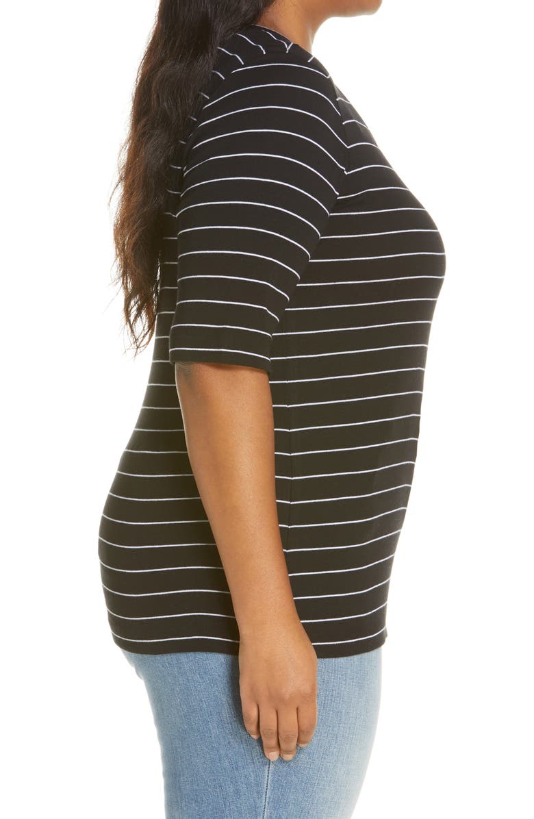 Caslon<sup>®</sup> Ballet Neck Cotton & Modal Knit Elbow Sleeve Tee, Alternate, color, 