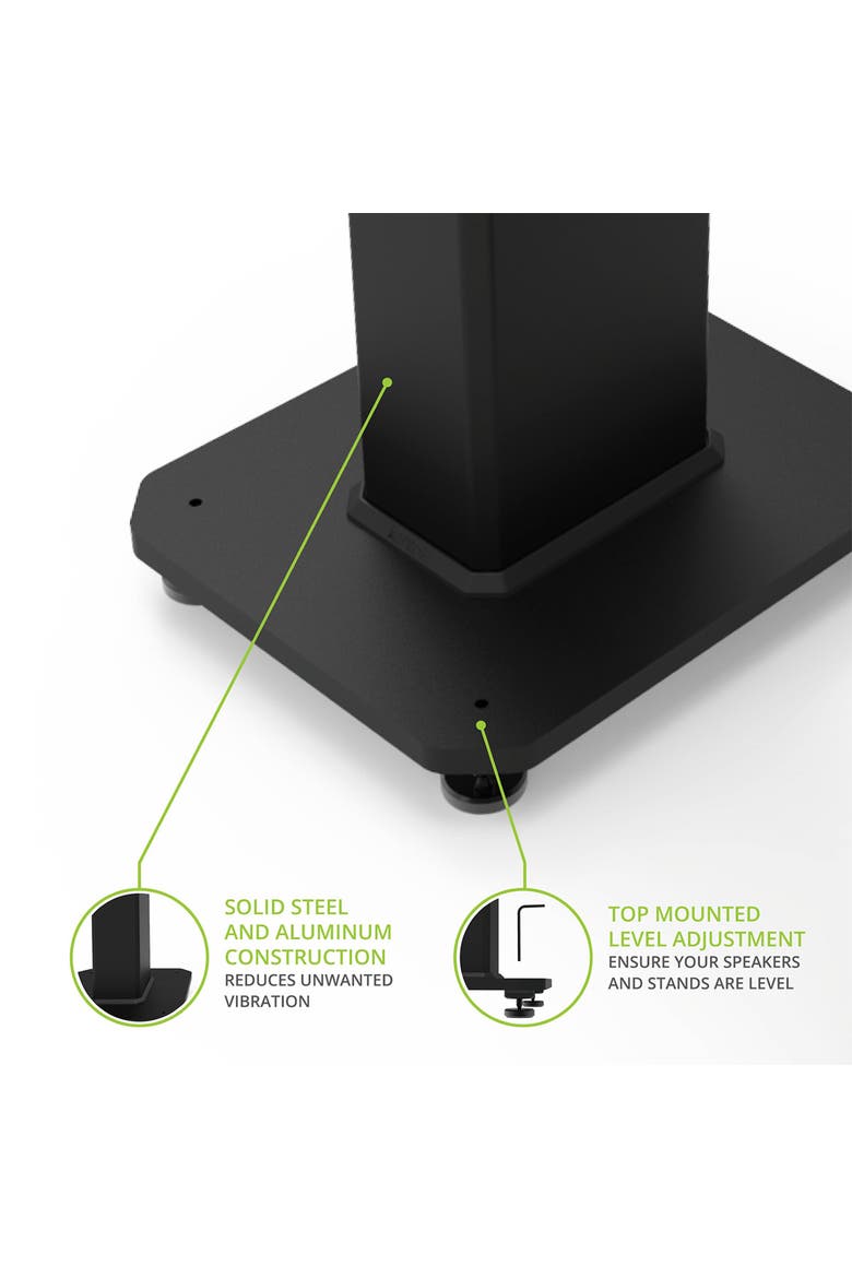 SX30 30" Fillable Speaker Stands with Isolation Feet - Pair, Alternate, color, Black