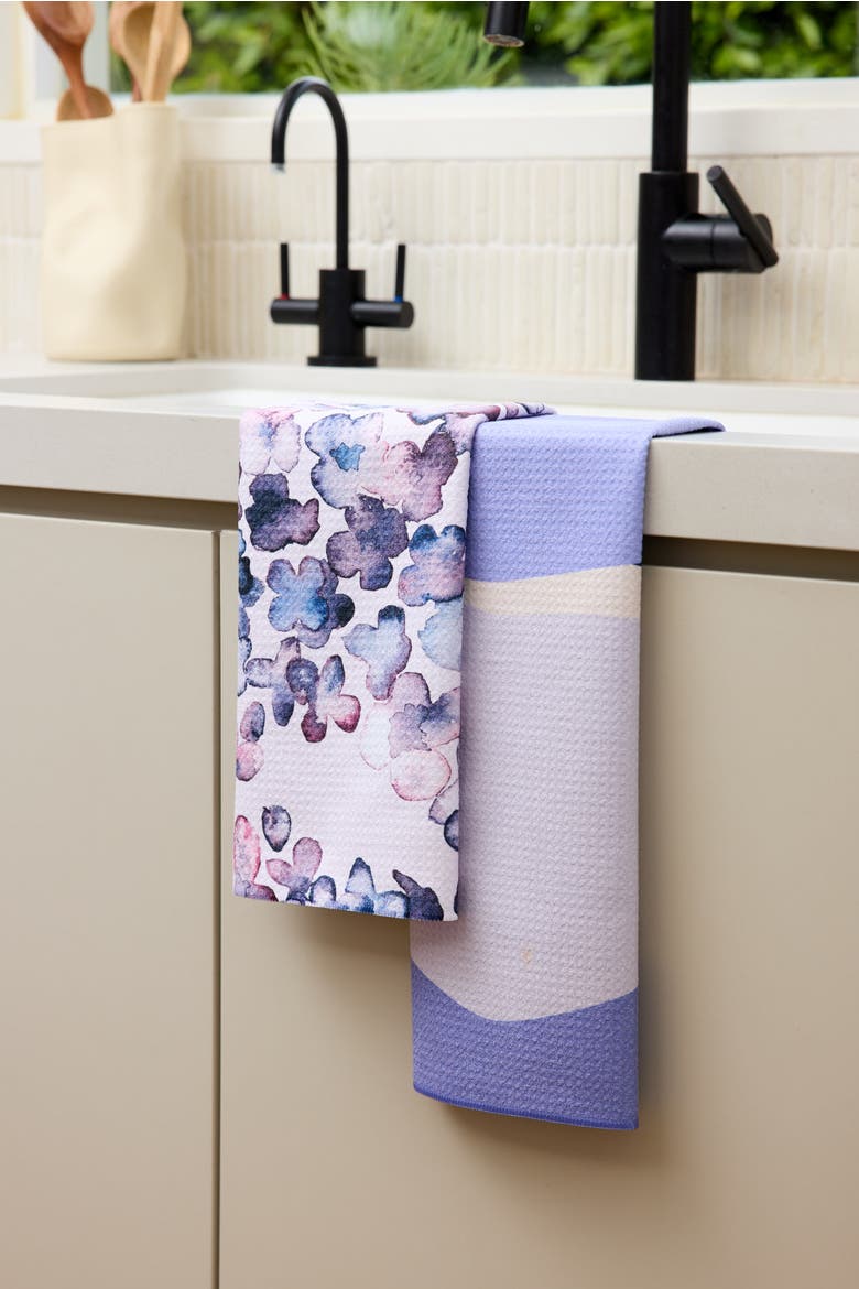 Kitchen Tea Towel Set, Alternate, color, Mountain Bloom