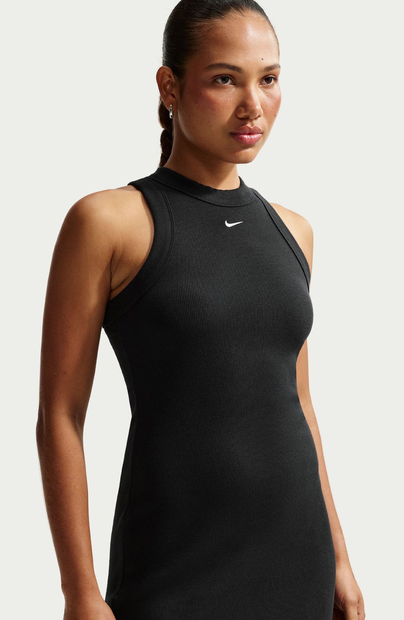 nike sportswear ribbed jdi dress Nike Sportswear Women's Chill Knit Black Tight Mini-Rib Tank Dress XS