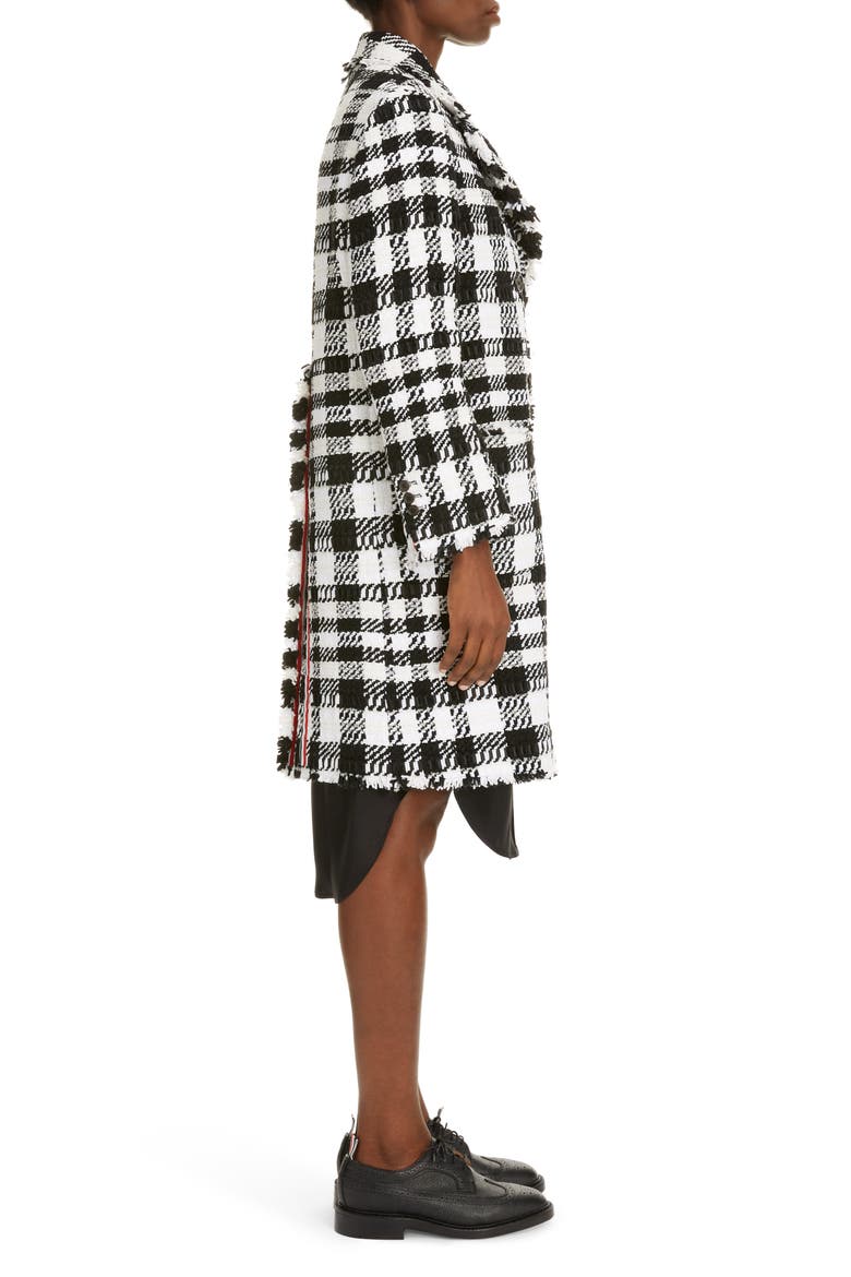 Fray Chenille Coat, Alternate, color, BLACK/ WHITE