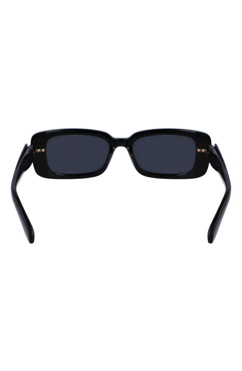 FERRAGAMO Gancini Evolution 52mm Rectangular Sunglasses, Alternate, color, Black