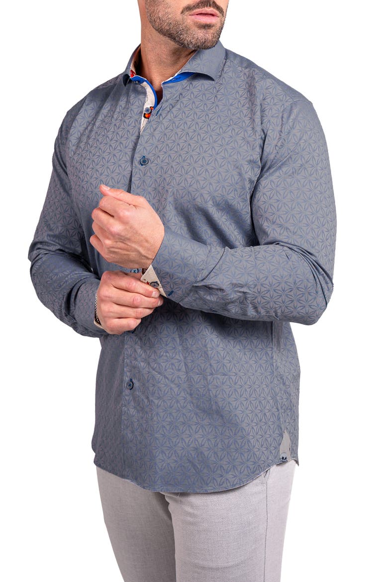 Einstein Ascension Contemporary Fit Button-Up Shirt, Alternate, color, GREY