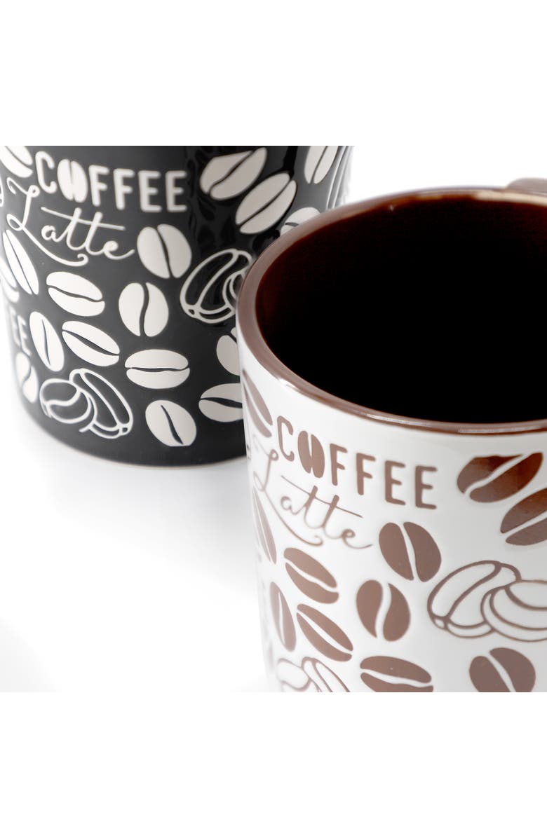 Mr. Coffee Vintage Brew 2 Piece 18 Ounce Coffee Bean Stoneware Mug Set, Alternate, color, Brown