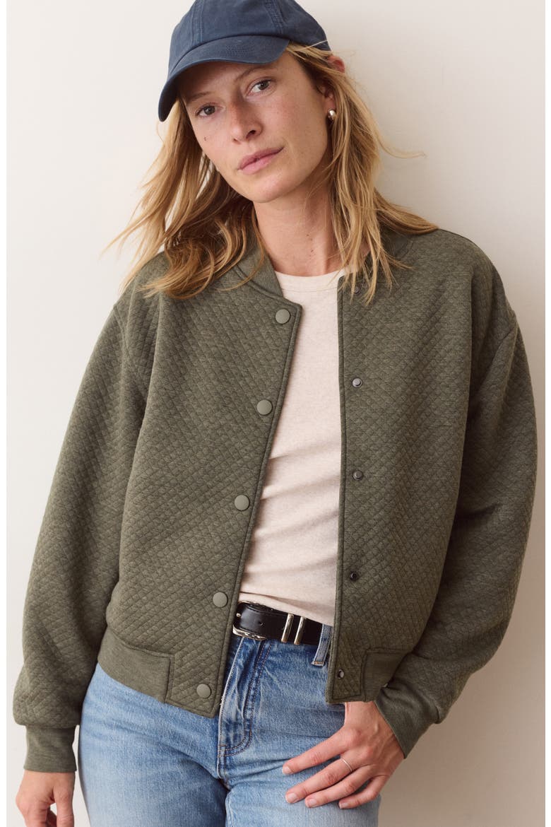 Corbet Quilted Bomber Jacket, Alternate, color, OLIVE HEATHER