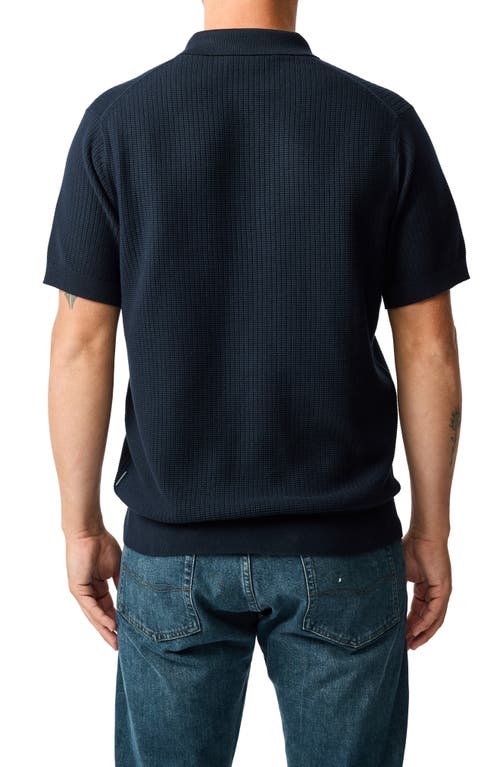 Rodd & Gunn Forbes Textured Polo Shirt In Eclipse