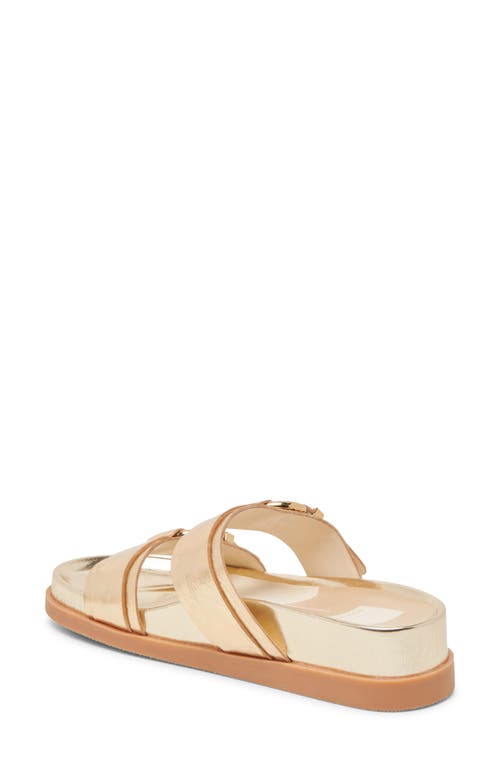 Dolce Vita Soya Platform Sandal In Gold Distressed Leather