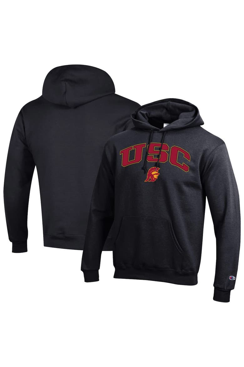 Men's Champion  Black USC Trojans Arch Over Logo Pullover Hoodie, Alternate, color, Black
