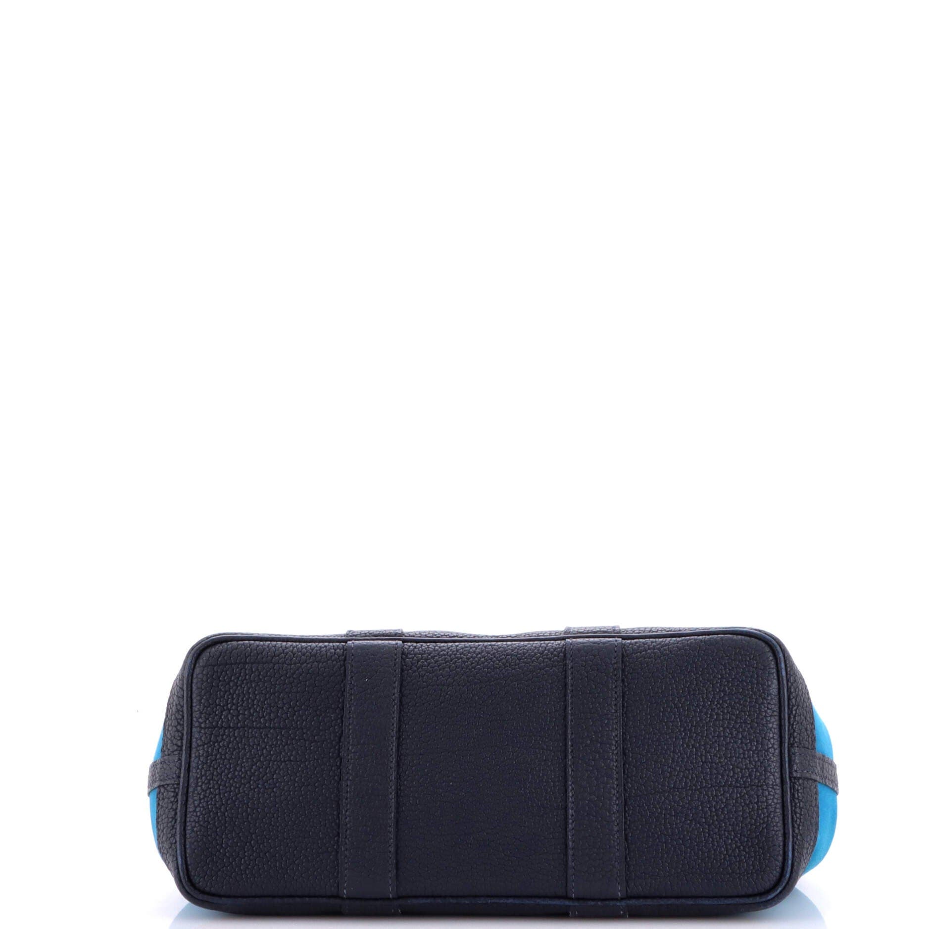 Pre-Owned Hermes Garden Party Tote Toile and Leather 30, Alternate, color, Bleu Izmir