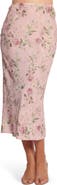 Petal & Pup Kenna Floral Satin Midi Skirt