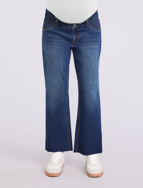 Motherhood Maternity Under The Belly Wide Leg Crop Jeans In Blue