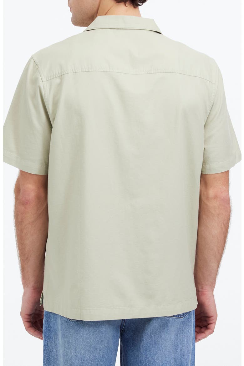 Twill Camp Shirt, Alternate, color, DUSTY CELADON
