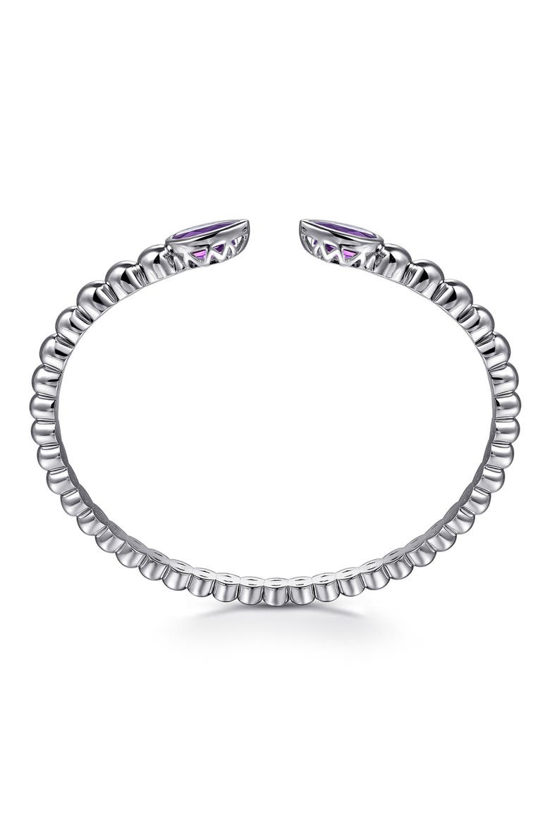 Bujukan Sterling Silver Amethyst Cuff Bangle, Alternate, color, STERLING SILVER/ AMETHYST
