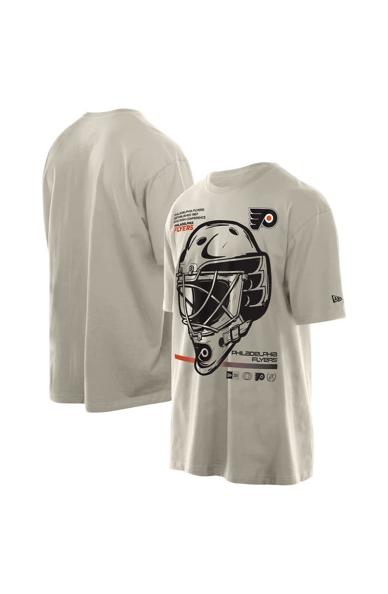 New Era Men's New Era Tan Philadelphia Flyers Goalie Mask T-Shirt, Main, color, Tan
