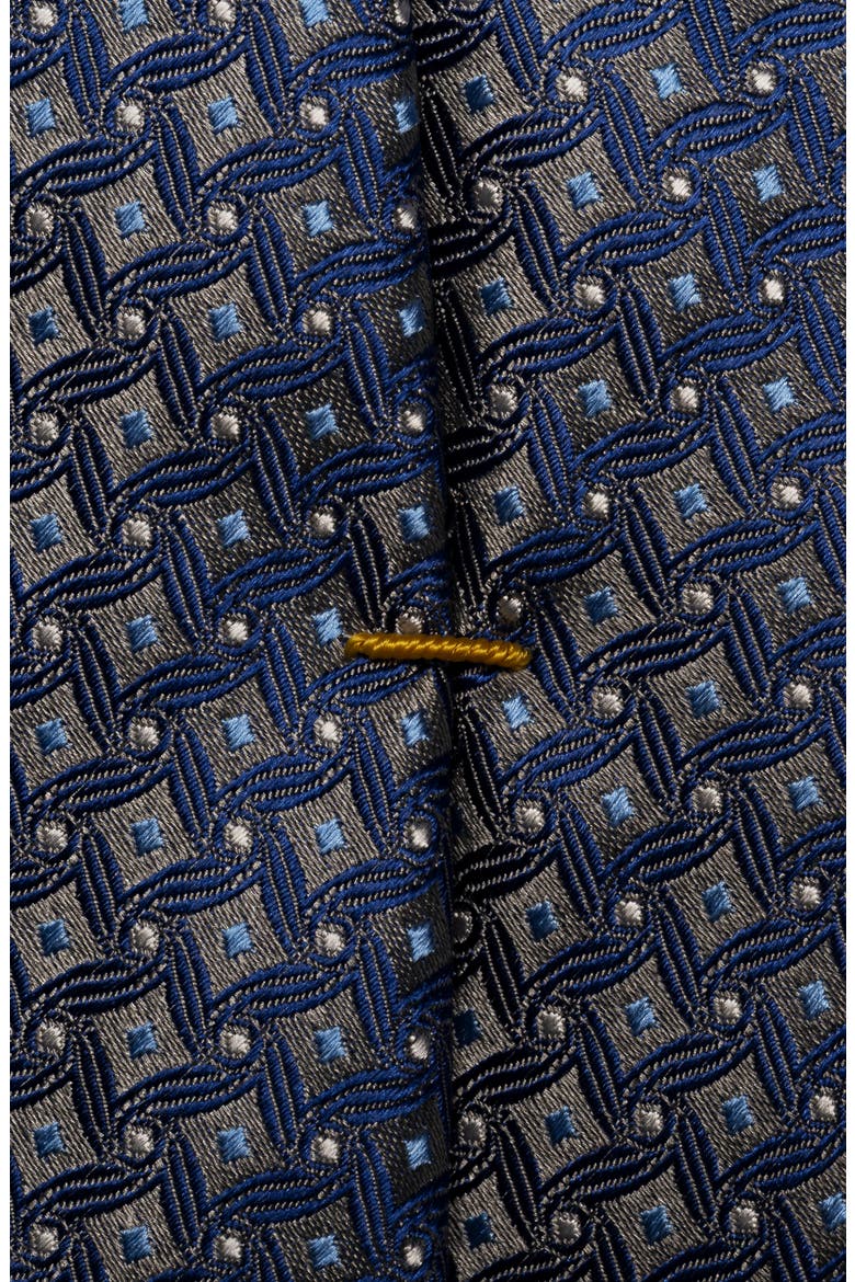 Medallion Silk Jacquard Tie, Alternate, color, LIGHT GREY