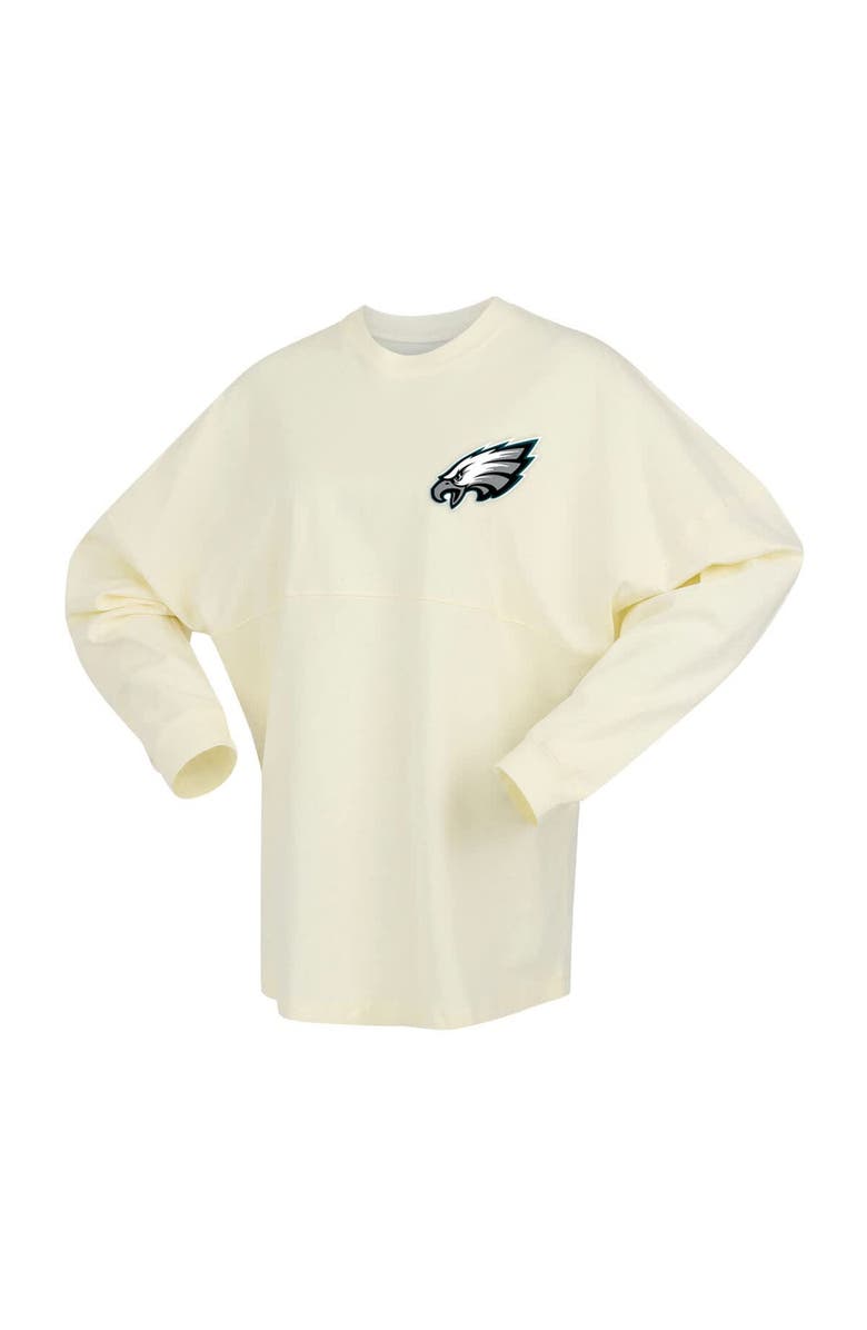 FANATICS Women's Fanatics  Cream Philadelphia Eagles Super Bowl LIX Champions Sparkle Spirit Jersey Oversized Long Sleeve T-Shirt, Alternate, color, 