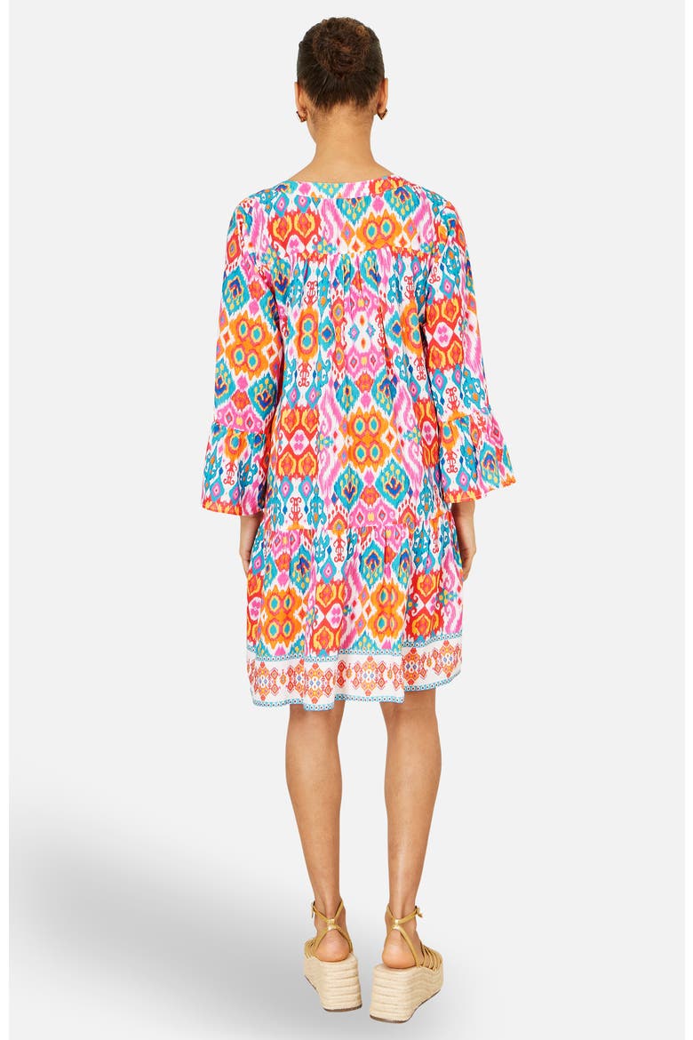 Ikat Print Beach Tunic Dress, Alternate, color, Multi