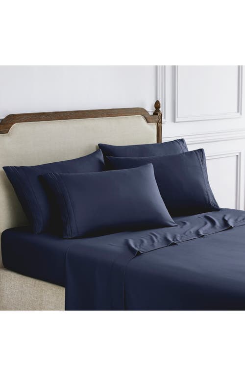 Modern Threads Solid Microfiber Deep Pocket 6-piece Sheet Set In Navy