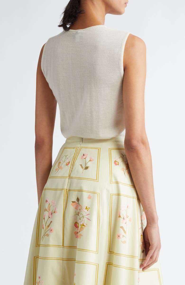 Giambattista Valli Floral Embroidered Cashmere & Silk Sleeveless Sweater, Alternate, color, 
