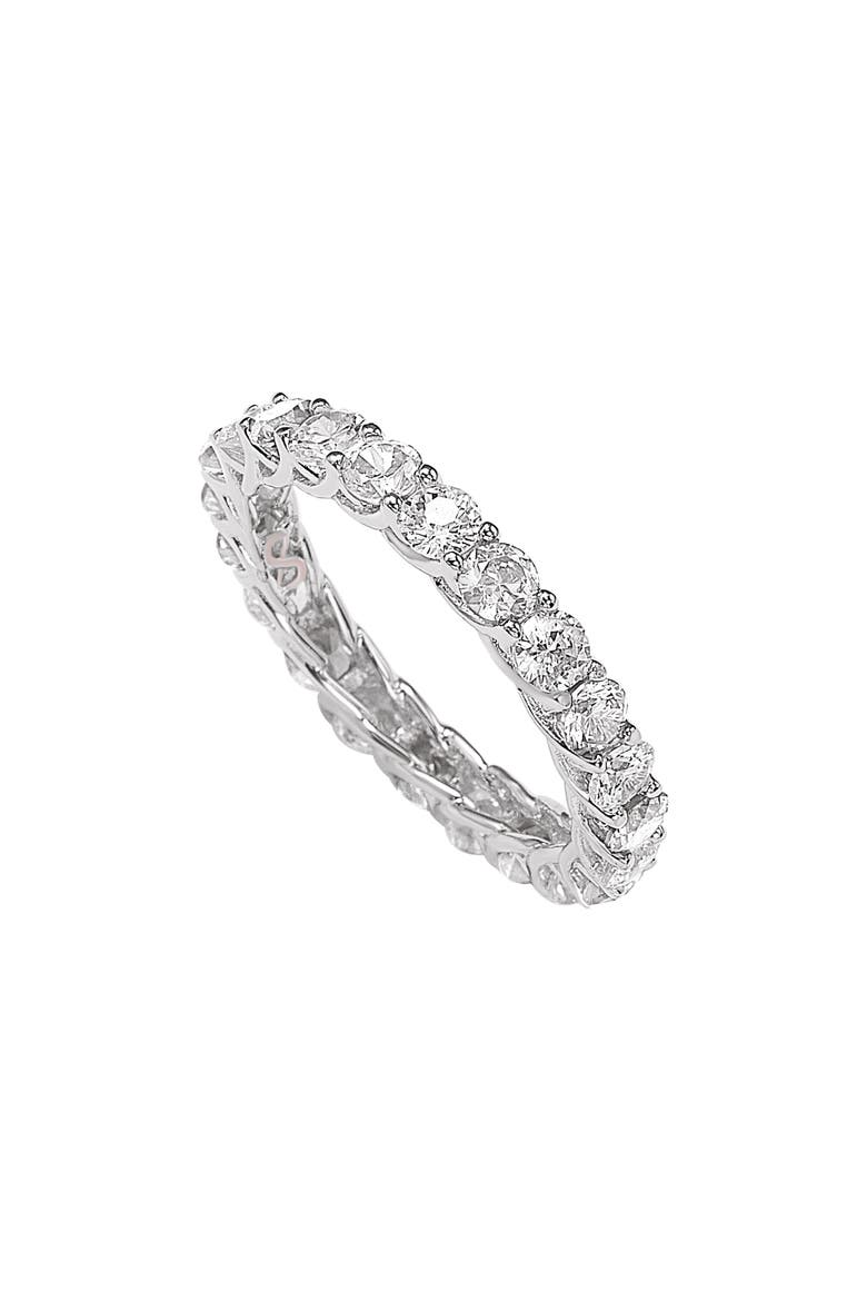 Cubic Zirconia Band Ring, Main, color, WHITE