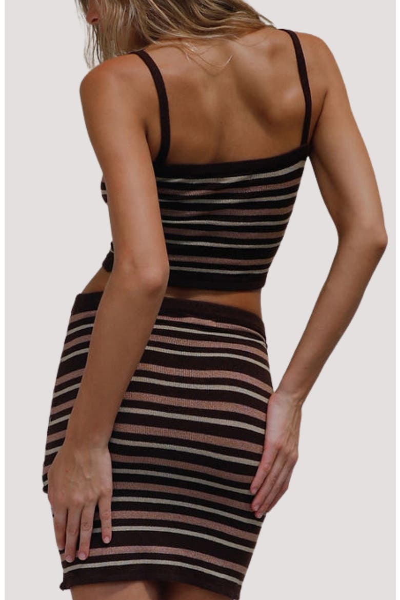 Mahlia Stripe Crop Cover-Up Camisole, Alternate, color, WARM UMBRA STRIPE