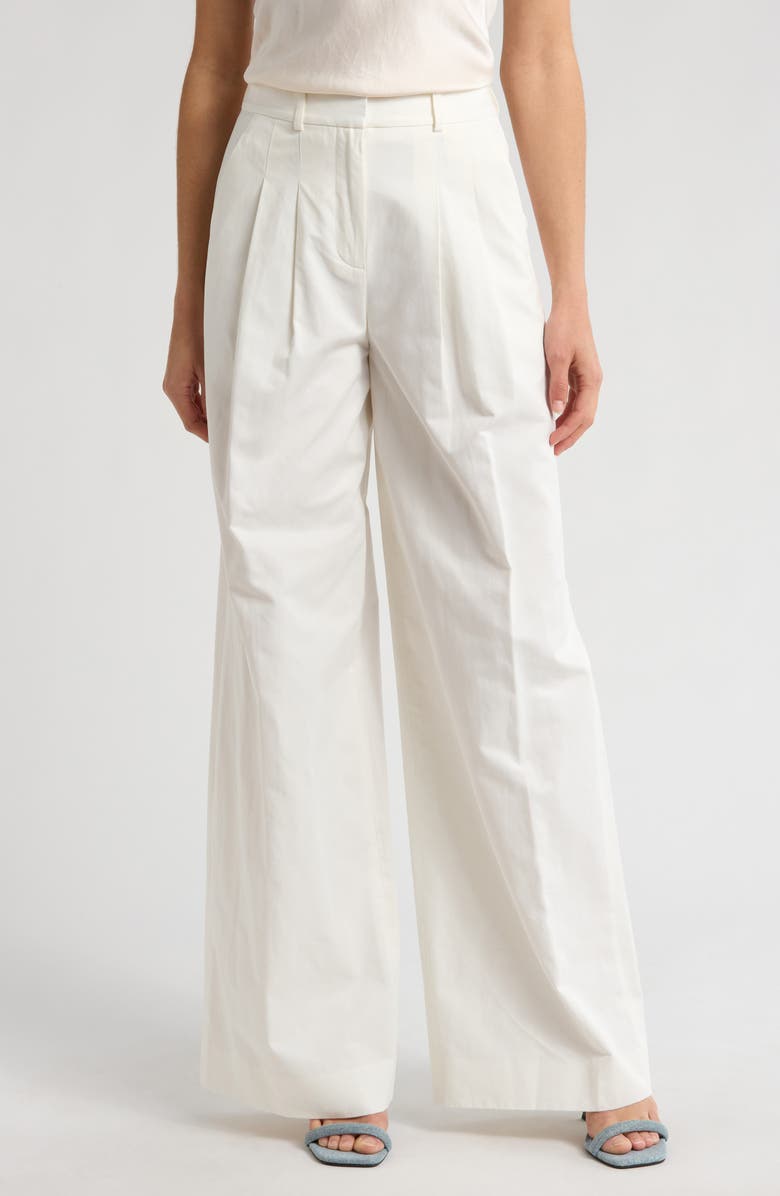 Derek Lam 10 Crosby Juliana Pleated Wide Leg Pants, Main, color, Blanc De Blanc