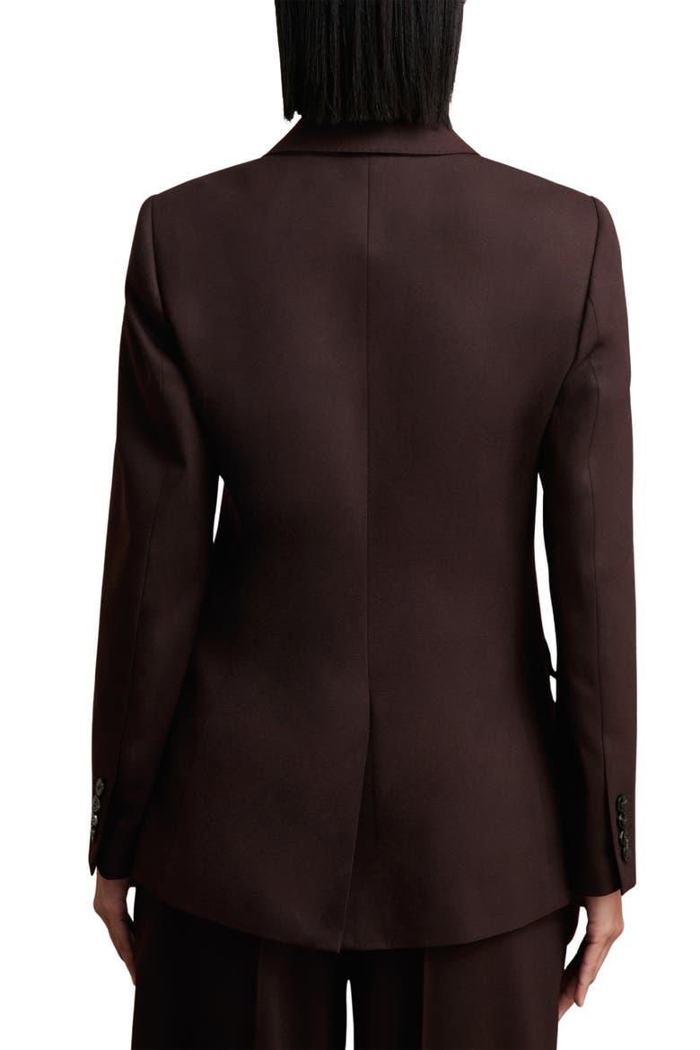 Solene Wool Blend Double Breasted Blazer, Alternate, color, AUBERGINE