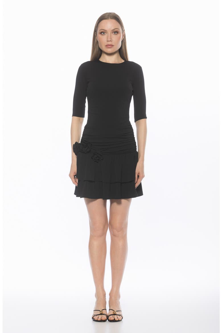 Mars Tiered Minidress, Alternate, color, BLACK