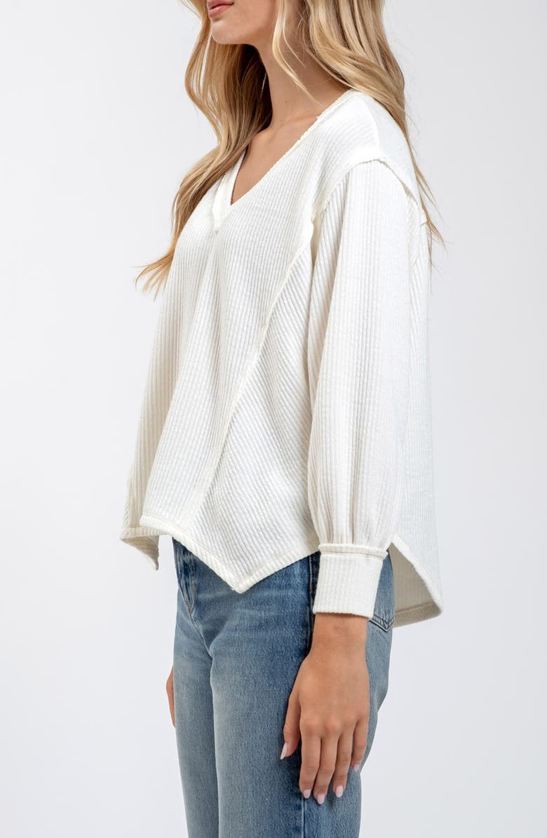 Blu Pepper Rib Knit Long Sleeve Top, Alternate, color,