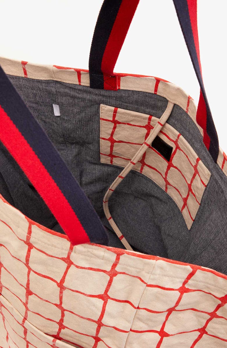 Clare V. Giant Marine Cotton Canvas Tote, Alternate, color,