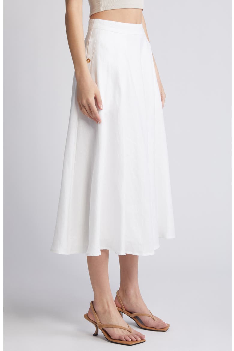 Maia Linen Skirt, Alternate, color, WHITE