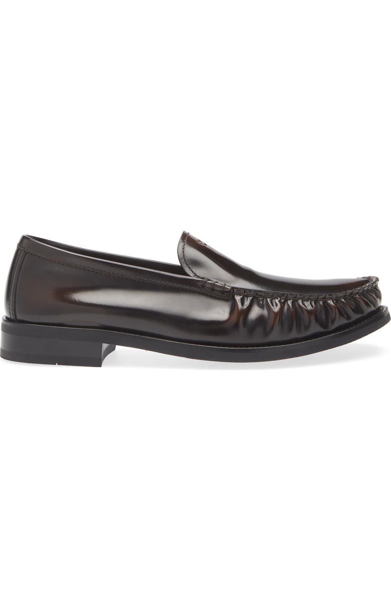 Prada Ruched Apron Toe Loafer, Alternate, color, Bruciato
