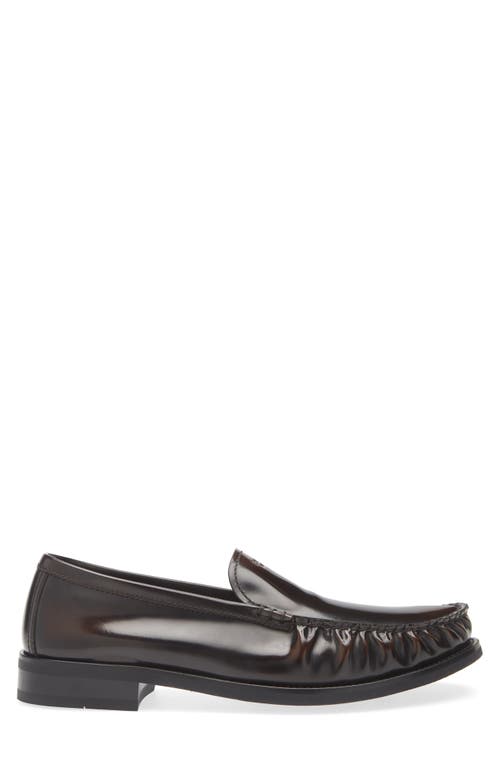 Prada Ruched Apron Toe Loafer In Brown