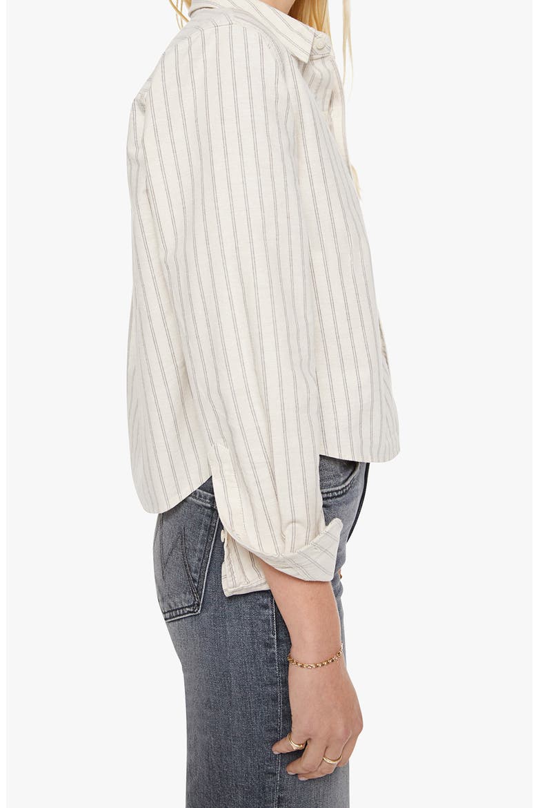 The Cropped Bestie Striped Shirt, Alternate, color, CREAM AND BLACK STRIPE