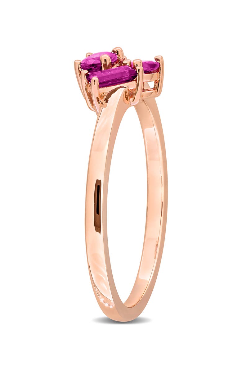 DELMAR Multiple Cut Rhodolite Cluster Ring, Alternate, color, Pink
