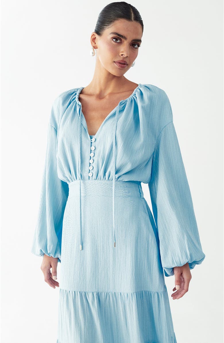 WILLA Golden Maxi Dress, Alternate, color, Sky Blue