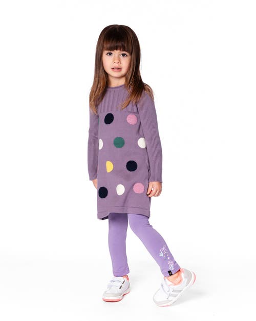 Deux Par Deux Jacquard Sweater Dress With Polka Dot In Multi