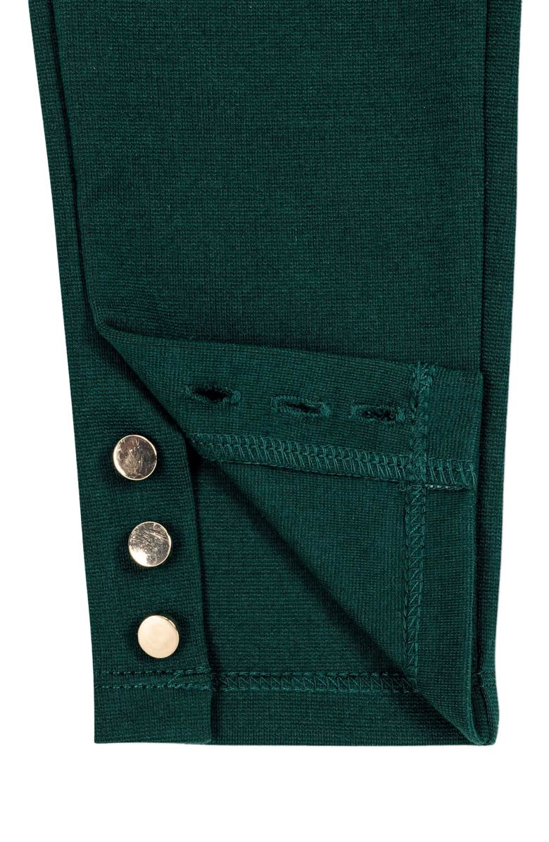 Hope & Henry Baby Girls' Button Cuff Ponte Pant, Infant, Alternate, color, Pine Green
