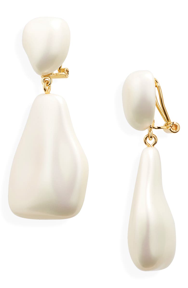 Lele Sadoughi Wilma Holographic Imitation Pearl Drop Earrings, Main, color, 