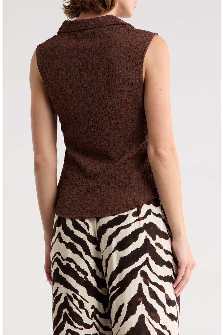 Ruched Button-Up Tank, Alternate, color, HICKORY BROWN