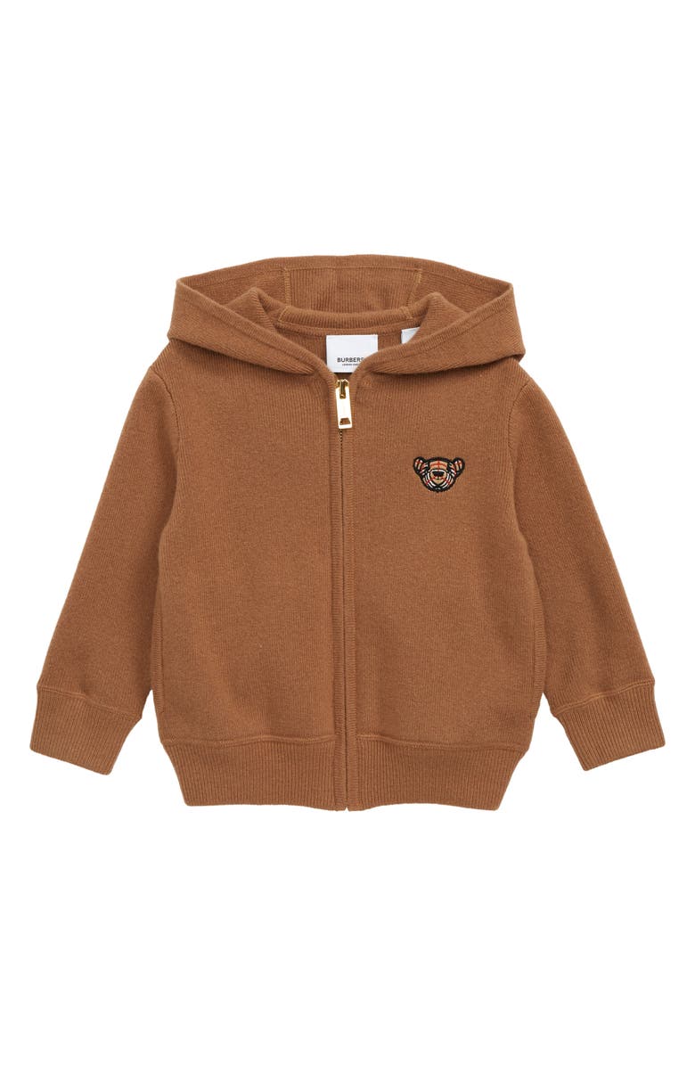 Burberry Kids' Bear Appliqué Cashmere Hoodie, Main, color, 
