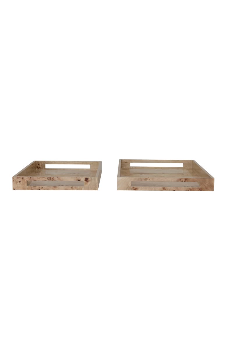 2-Piece Tray Set with Handles, Main, color, Natural
