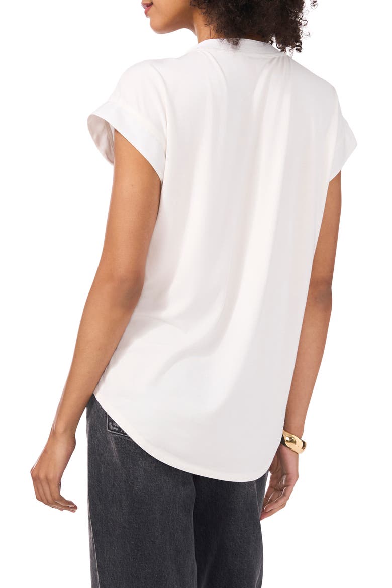 Split Neck Georgette Top, Alternate, color, NEW IVORY