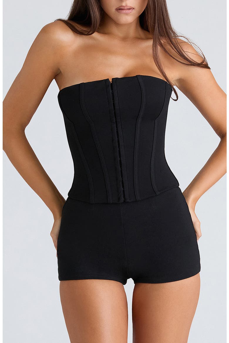The Strapless Ponte Corset, Main, color, BLACK