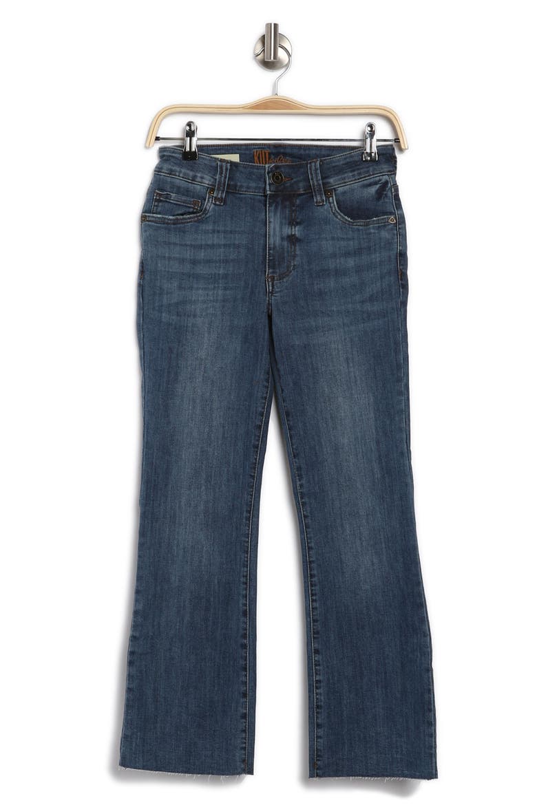 Nikki Raw Hem Low Rise Kick Flare Jeans, Alternate, color, BELLADONNA W/DK