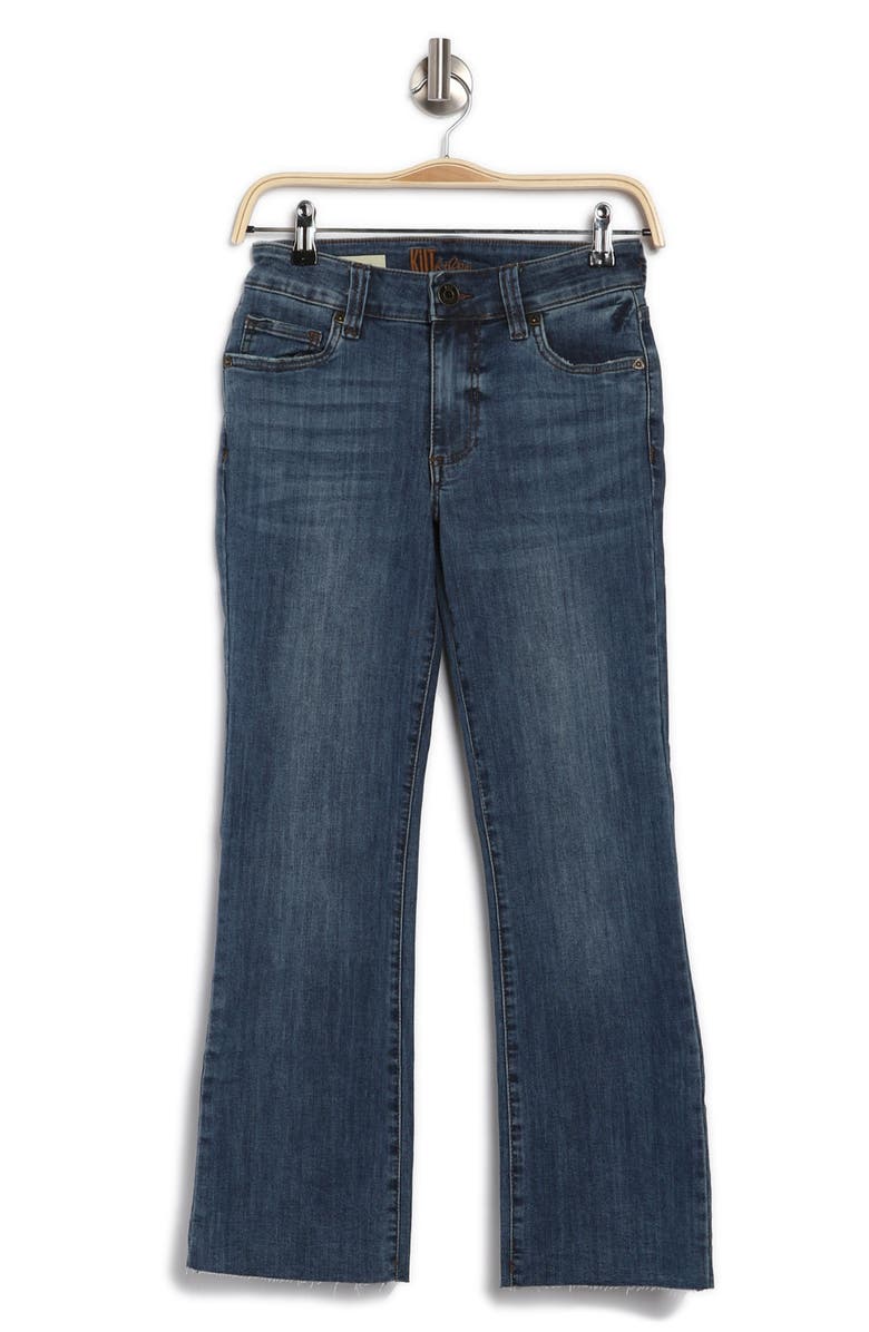 KUT from the Kloth Nikki Raw Hem Low Rise Kick Flare Jeans, Alternate, color, Belladonna