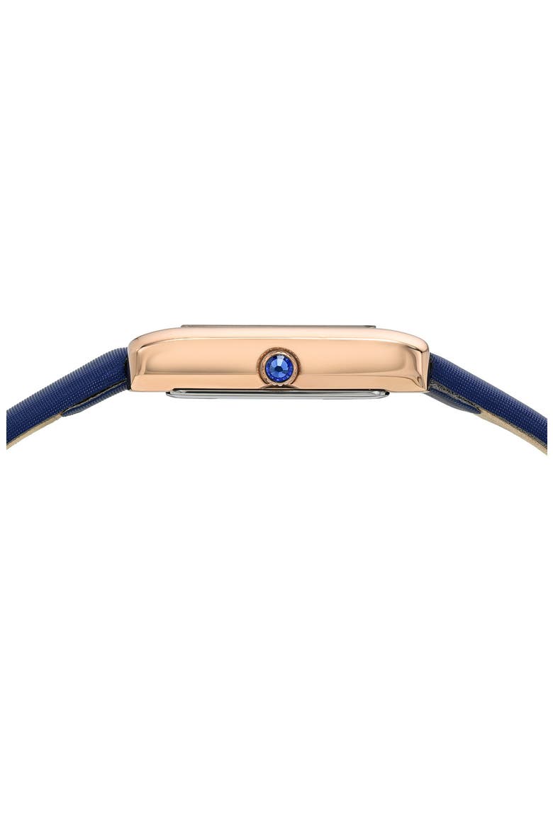 Karolina Diamond Leather Strap Watch, 21.5mm x 30mm, Alternate, color, BLUE