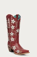 CORRAL Detailed Embroidery Leather Overlay Studded Western Boots